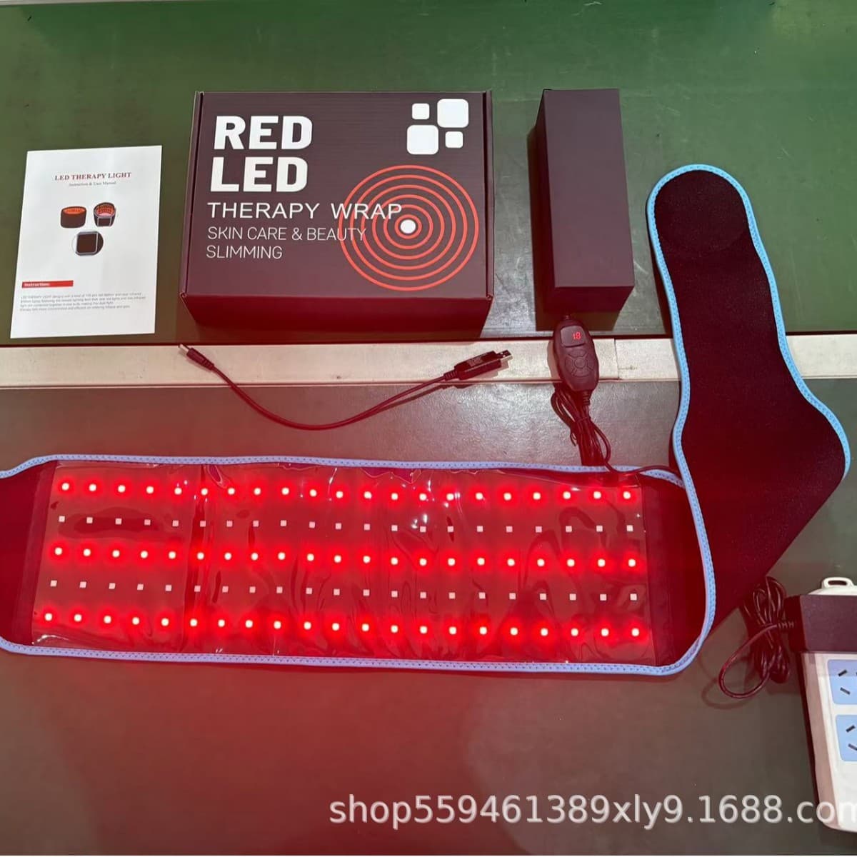 Cross-Border Red Light Waist Belt for Uterine Warming, Home Use LED Timed Heat Compress, Soreness Therapy, and Fat Reduction with Red and Infrared Light
