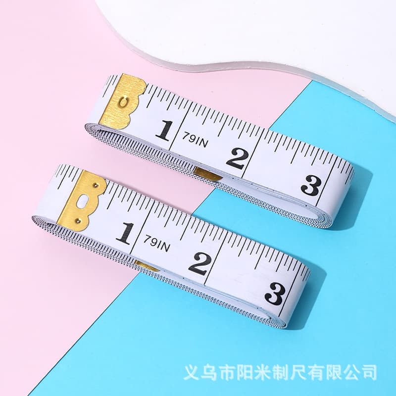 Factory direct 2cm wide 2-meter long small white tape measure, inch/soft sewing tape, eco-friendly wholesale