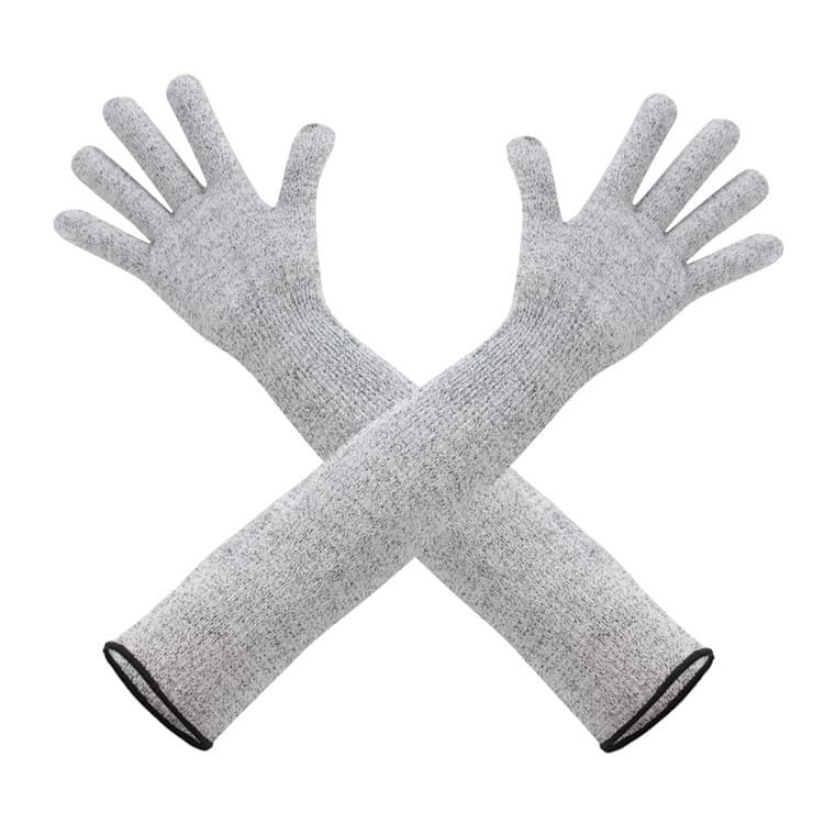 Factory Wholesale HPPE Level 5 Cut-Resistant Sleeve Glass Factory Use Anti-Cut Extended Gloves Arm Guard Long Sleeve Gloves Knitted