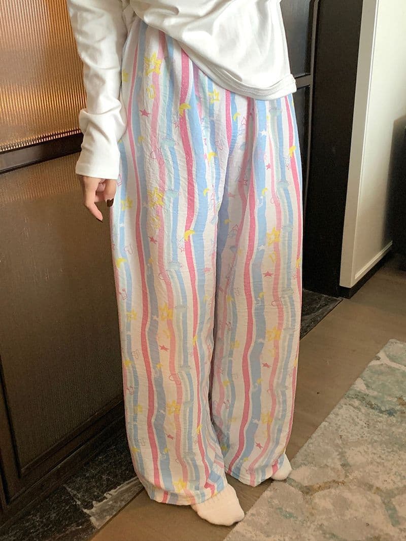 Cute Nostril Duck Lazy Style Casual Summer New Cooling Loose Lounge Pants Sleep Pants Wear Out