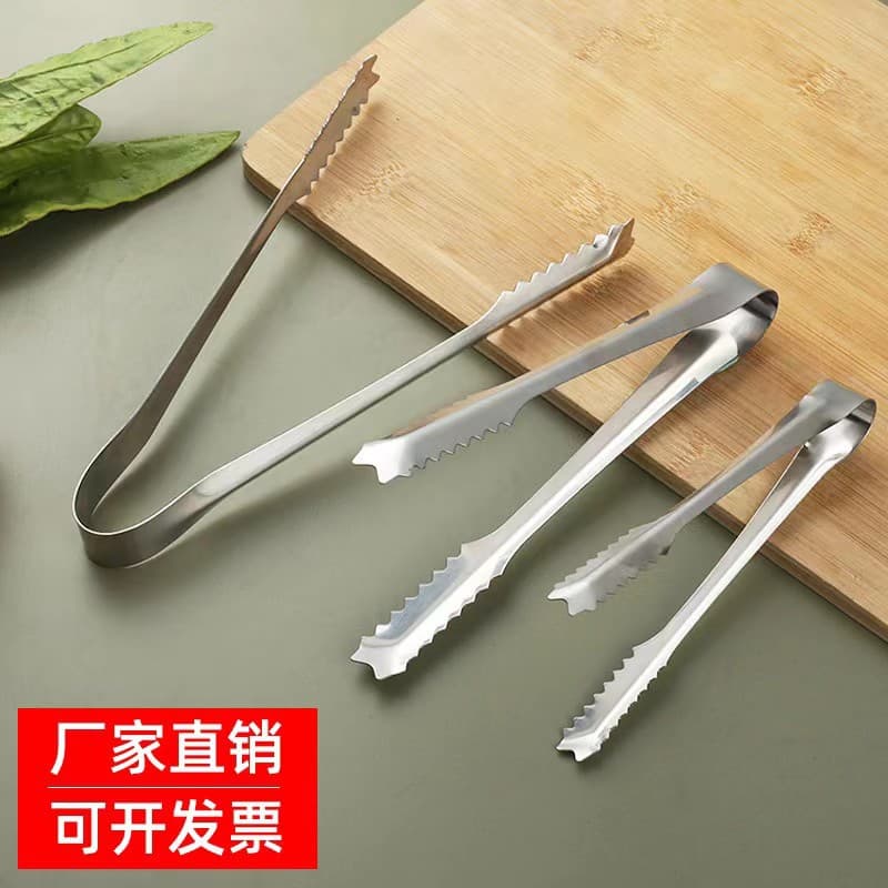 Stainless Steel Ice Cube Tongs for Tea Brewing with Stove, Multi-functional Charcoal Tongs BBQ Tongs Recommended Food Tongs Ice Tongs Bar Supplies