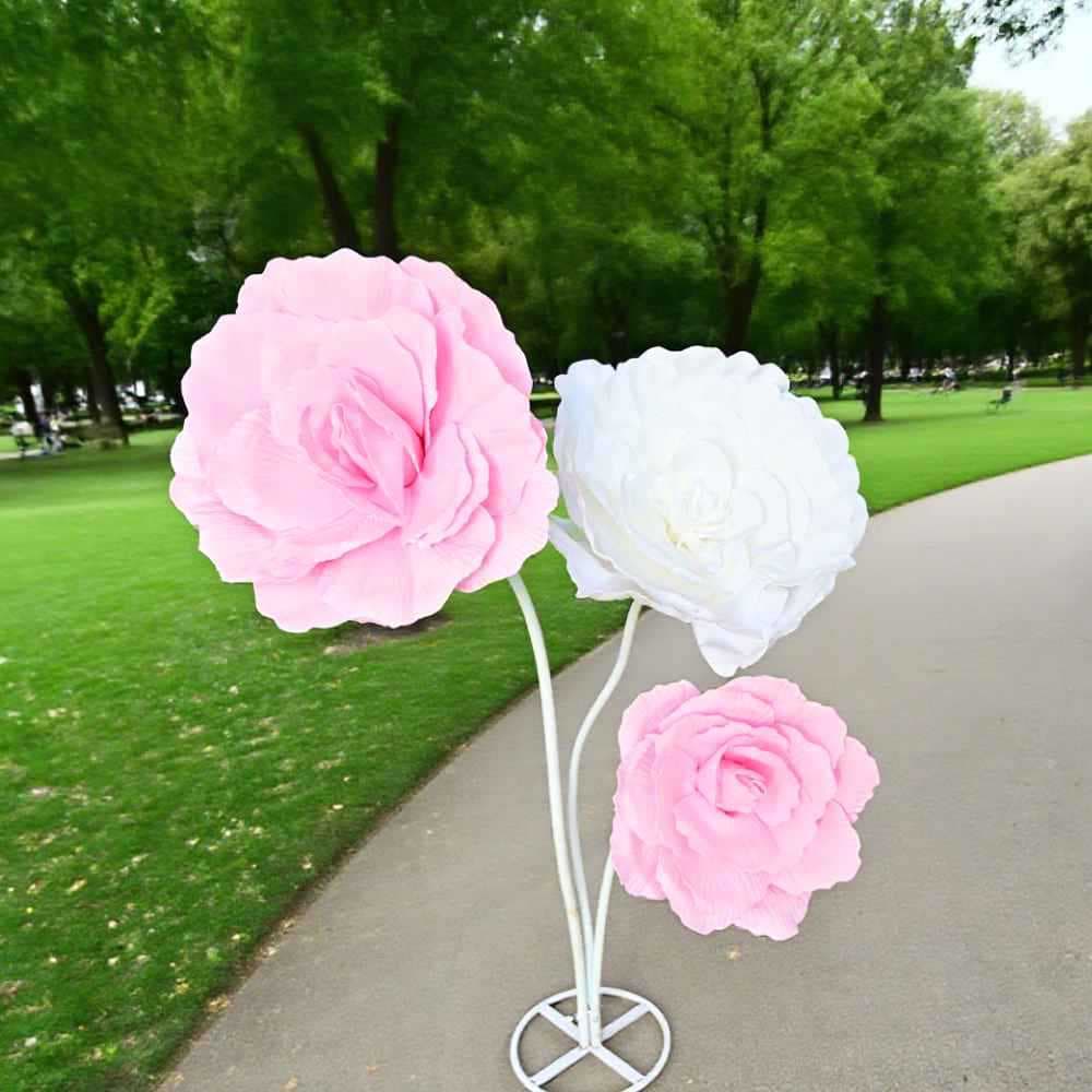 Artificial Peony Rose Flowers for Mall Decor, Wedding Decoration, Window Display, Waterproof PE Foam Artificial Flowers