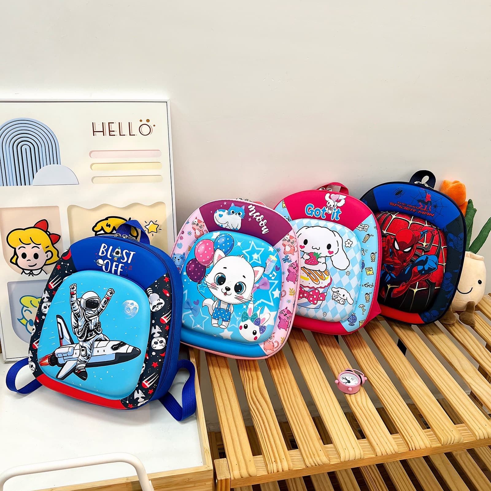 Cross-border 3D Hard Shell Bag Kindergarten Schoolbag for Ages 2-6 Korean Style Lightweight Cute Cartoon Backpack for Boys and Girls