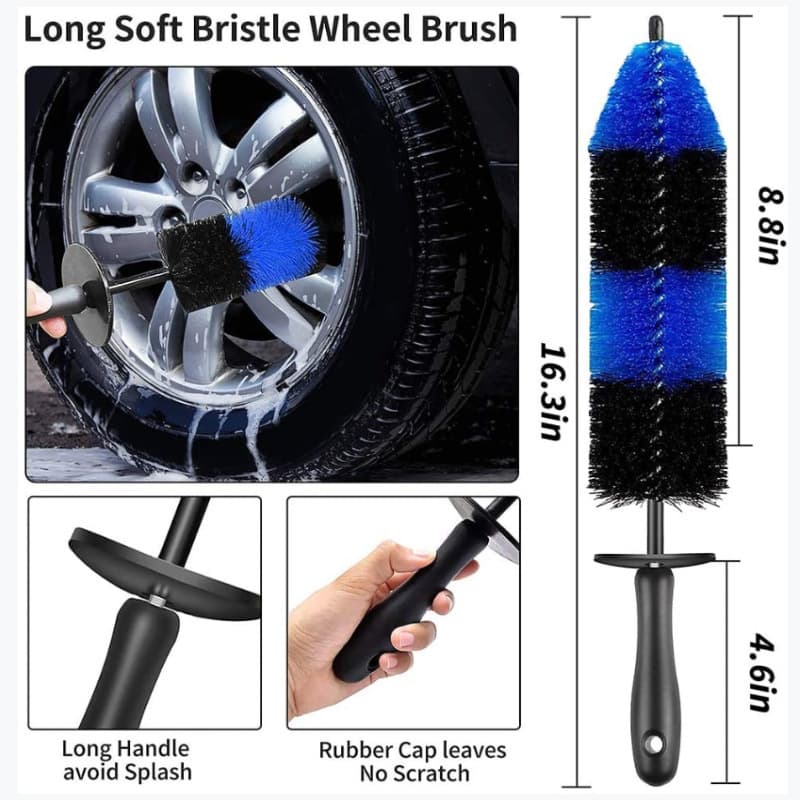 Double-Color Hub Cleaning Brush Car Wash Tool Tire Detailing Brush Set for Car Wheel Rim Cleaning High Quality Auto Accessories