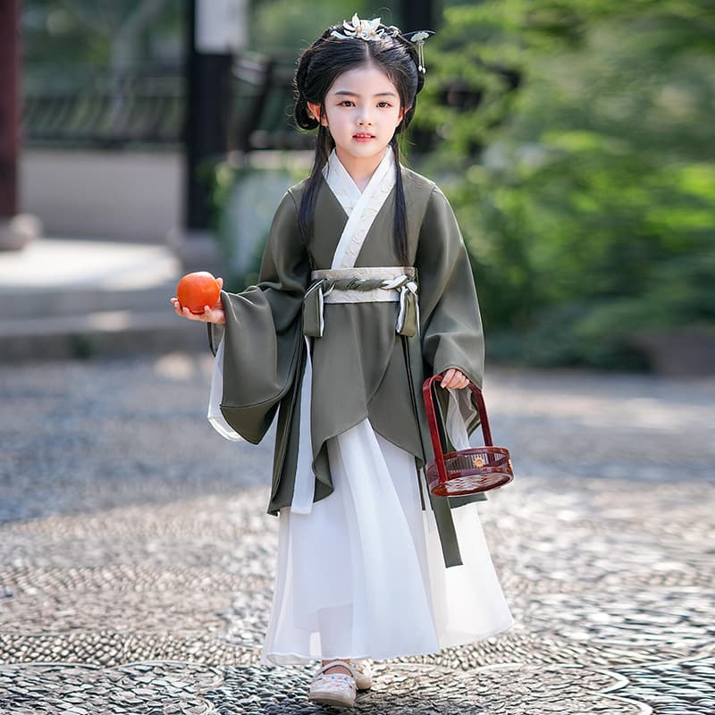 Children's Warring States Robe Hanfu 2025 Summer New Simple Ancient Style National Style Daily Wearable Performance Costume
