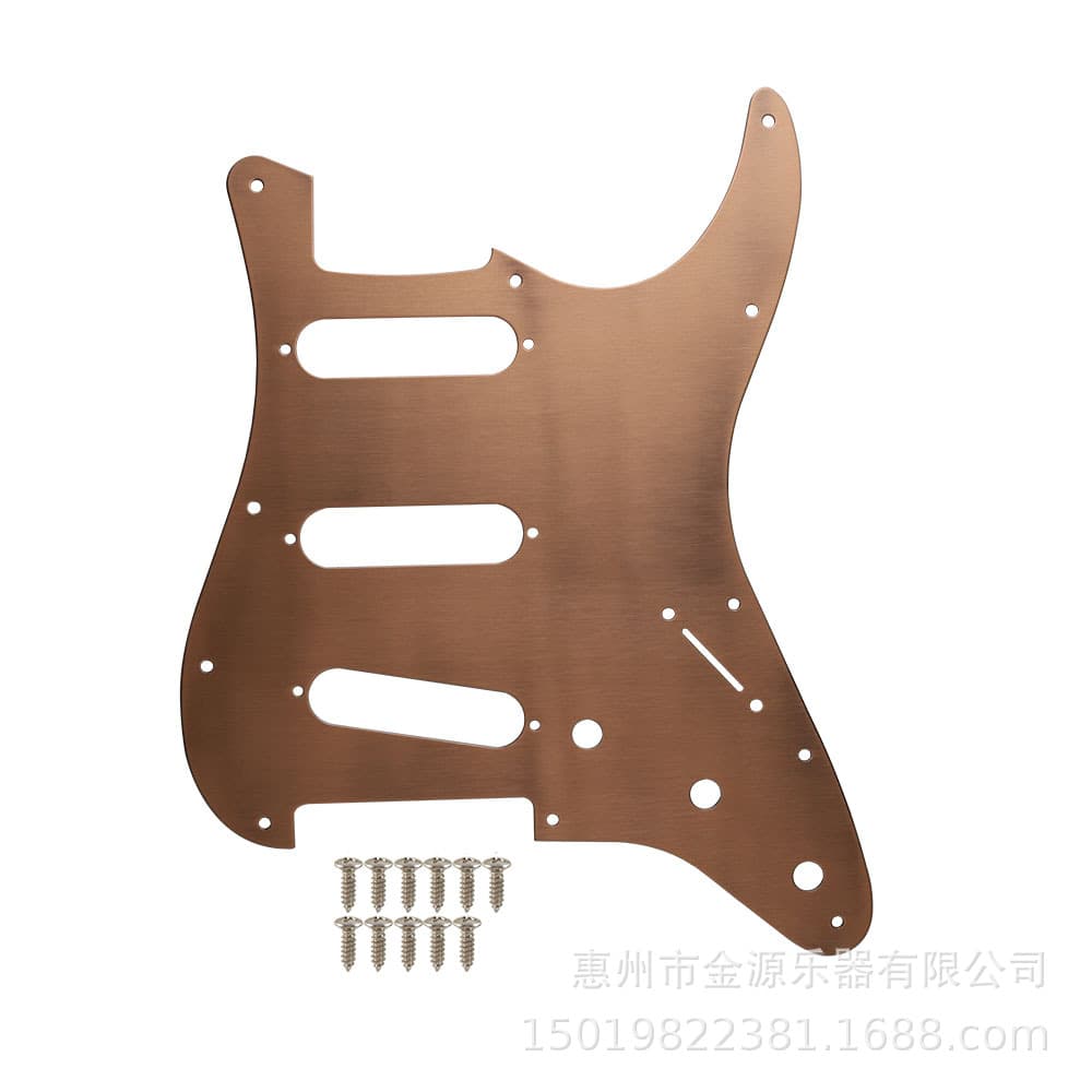 Metal ST Single Single Single Electric Guitar Pickguard SSS Electric Guitar Three Single Pickguard Front Cover Aluminum Alloy Bronze