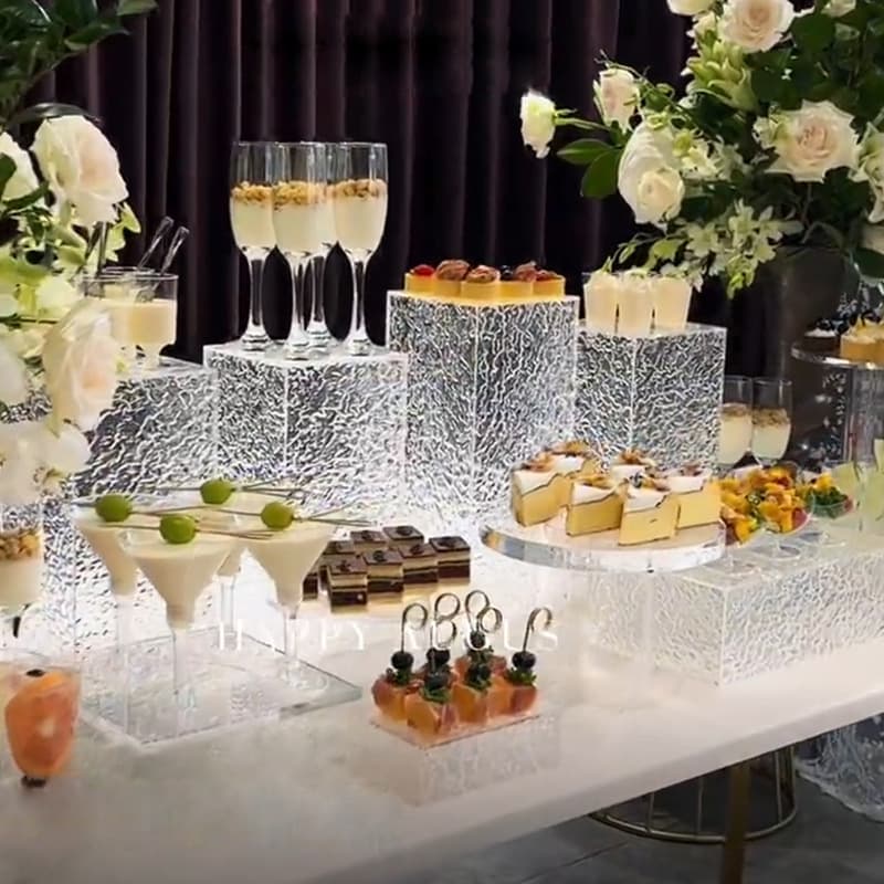Dessert Buffet Table Food Display Stand Acrylic Cold Buffet Hotel Business Tea Break Decoration Set