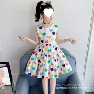 Girls' Vest Dress Summer 2026 New Korean Style Children's Cotton Dress Sleeveless Princess Dress Fashionable Floral Dress
