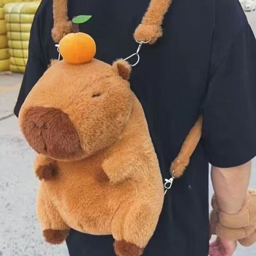 New High Aesthetic Capybara Backpack Small Fresh Plush Bag for Women Cartoon Cute Capybara Doll Bag