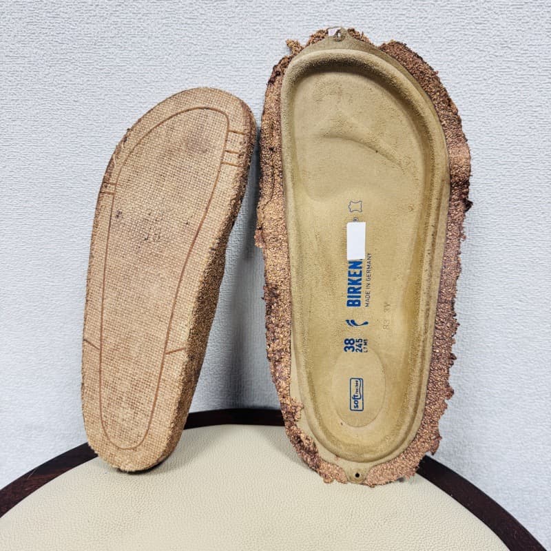 German authentic Birkenstock Boston Birken women's 2025 new genuine leather cork sole thick sole closed-toe half slipper men's