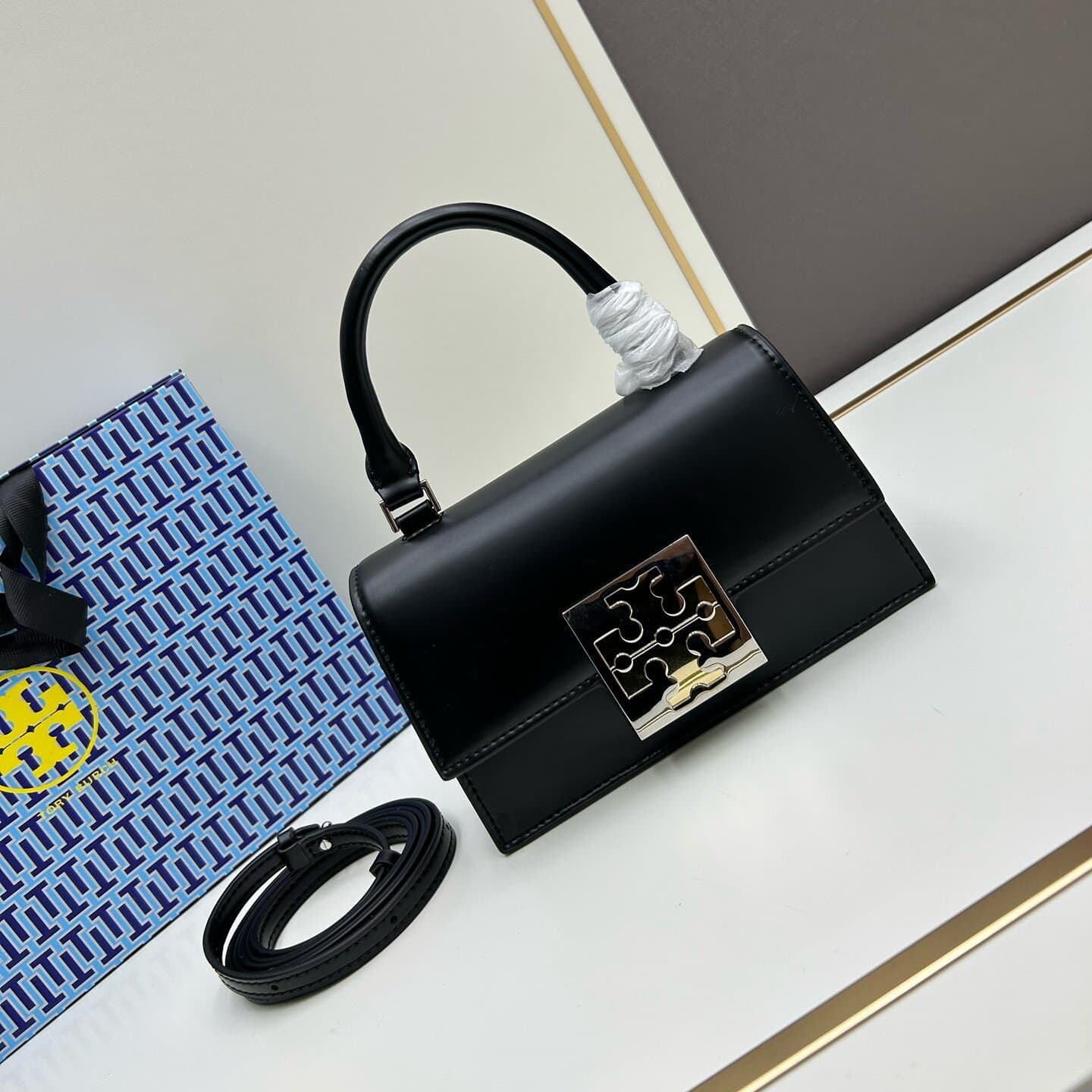TortyBu*ch 2026 New Cambridge Bag Premium Single Shoulder Crossbody Handheld Pudding Bag Versatile Small Square Bag Trendy