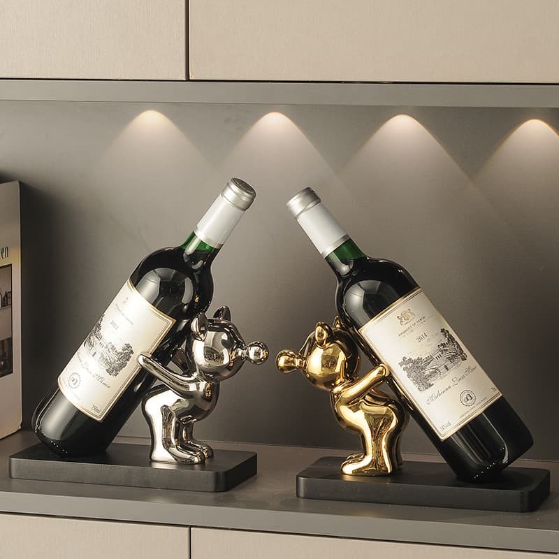Viole Bear Luxury Living Room Wine Rack Decorative Accessories Home Entrance Dining Table TV Cabinet Display White Porcelain