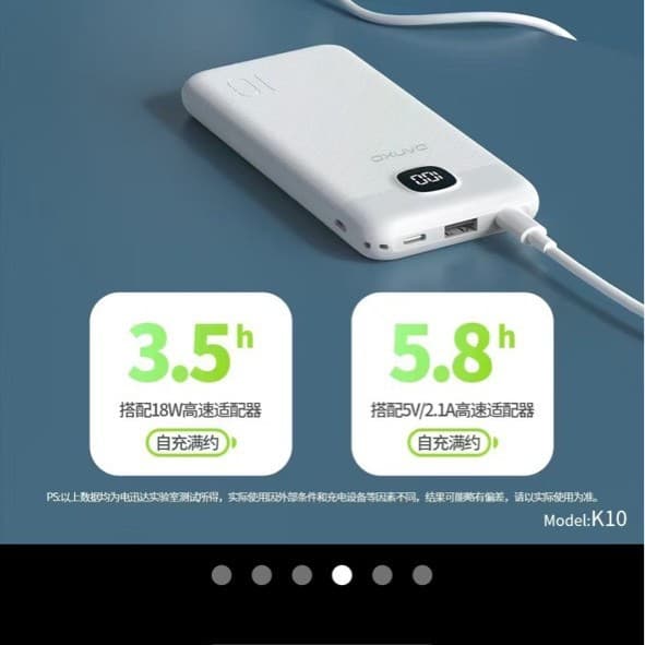 TelecomDa 10000mAh Fast Charging Power Bank with Power Display, National Standard 3C Certification, Large Capacity Polymer
