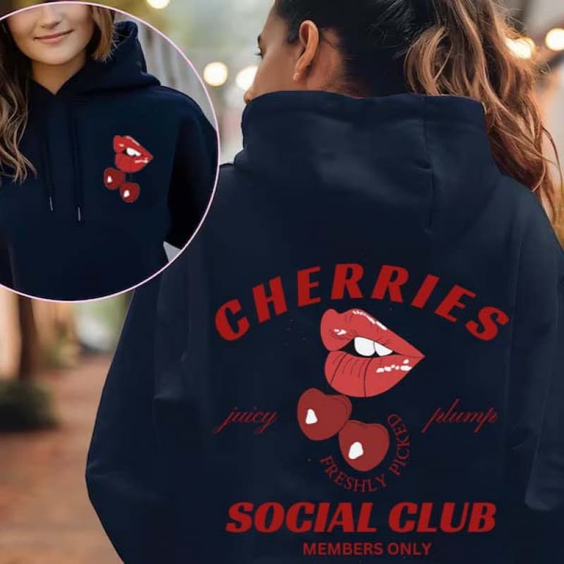 New Cherry Men's and Women's 2D Print Sweatshirt, Hot Selling Export Couple Sweatshirt, Drop Shipping