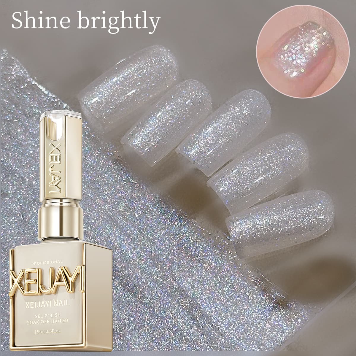 2025 Internet celebrity hot model bright fine glitter high density silver diamond sequin glue nail salon special popular color