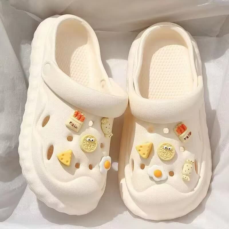Slippers Wholesale Summer Outdoor 2024 Men Women Croc Hole Cartoon Anti-Slip Slippers Toe-Cover Beach Half Shoes