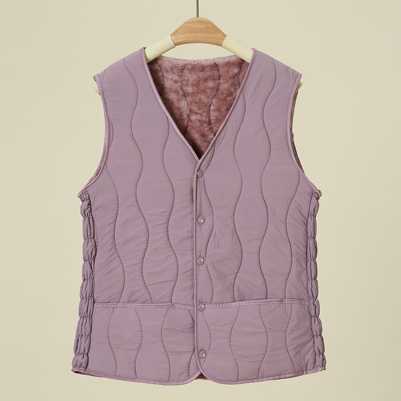 Mother's style autumn and winter warm vest, fleece-lined thick winter vest for middle-aged and elderly women, inner lining for grandma, old lady's waistcoat.
