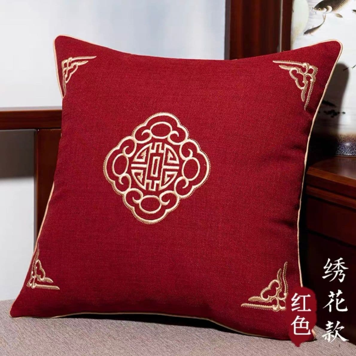 New Chinese Style Pillow for Sofa/Living Room Backrest, Bedside Support Cushion, Mid-back Support Pillow Cover, Pillow Supply Chain