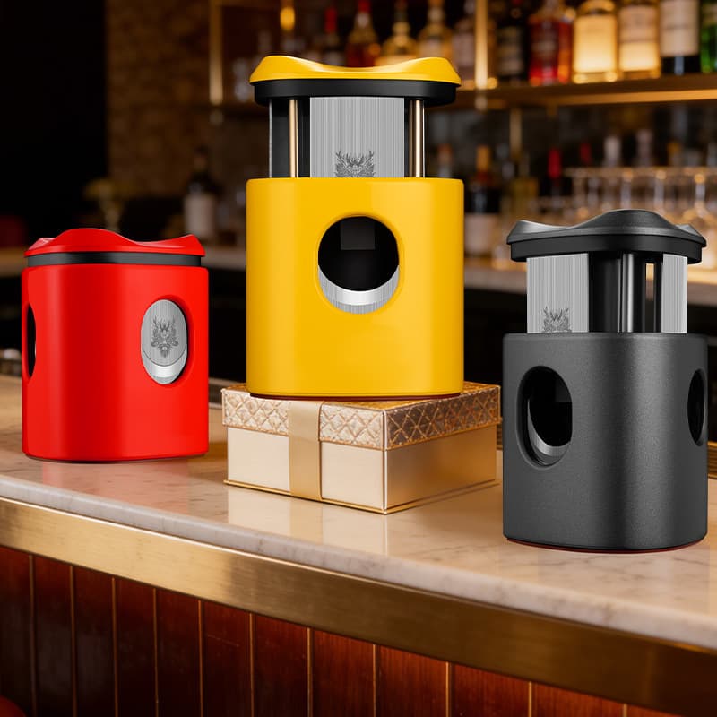 Cigar Cutter with Three Cutting Diameters, Sharp and Smooth Edge, Semi-Automatic, Multifunctional, Desktop 3-in-1 Cigar Cutter Ce-26B3