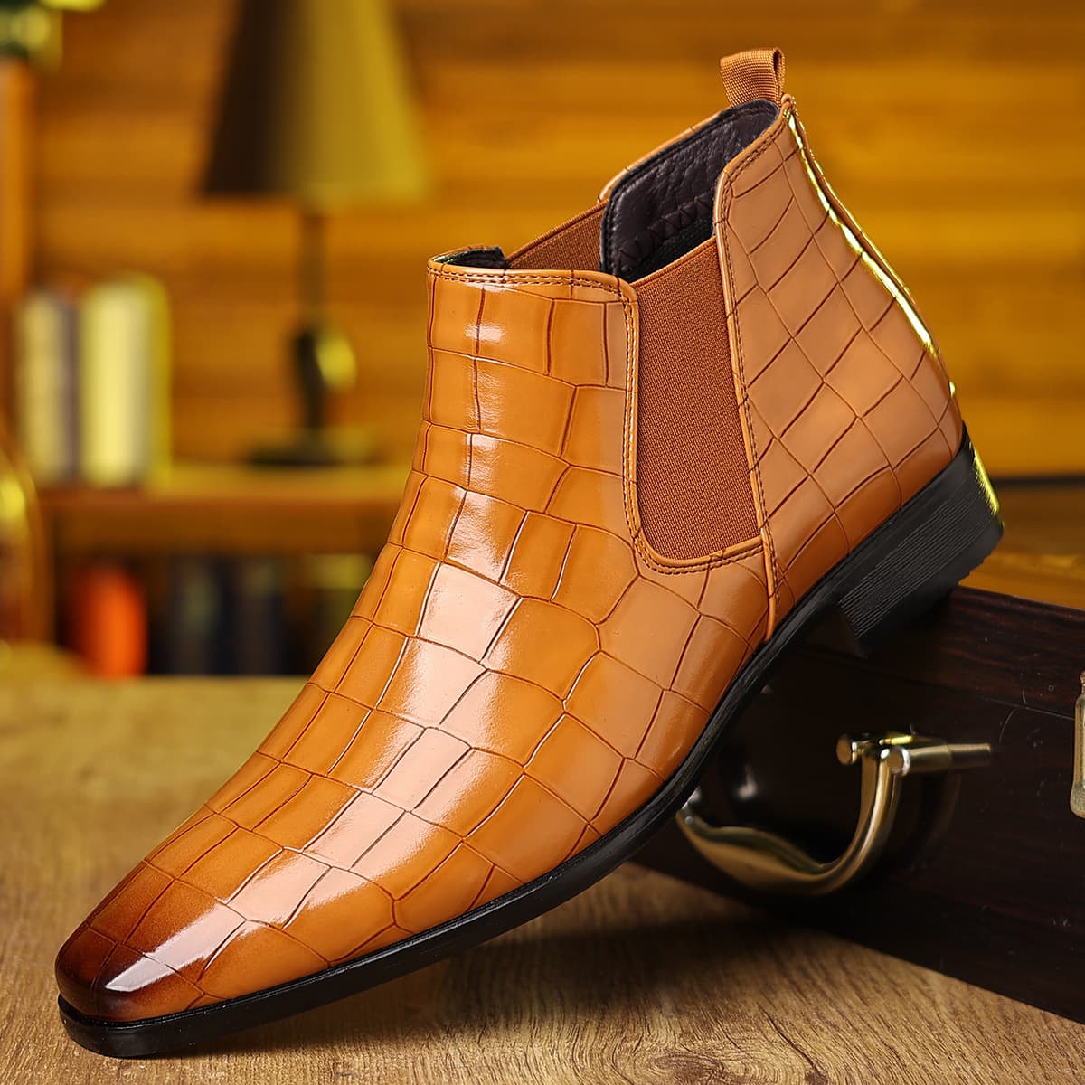 Cross-border Large Size Cross-border 47-48 Size Amazon Bestseller 2024 New Leather Shoes High-End Luxurious Leather Shoes