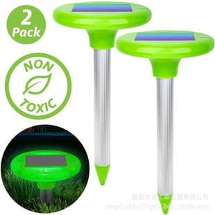 Solar Ultrasonic Rodent Repeller Aluminum Tube Pest Repeller Farm Garden Rodent Repeller LED Garden Light