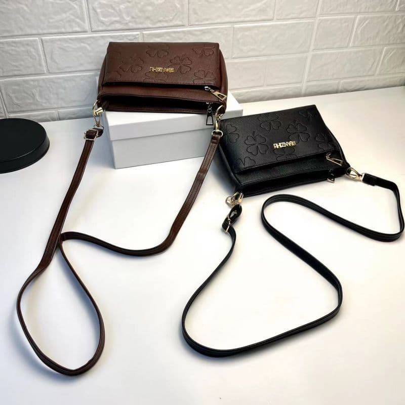 Women's Mini Soft Leather Square Crossbody Bag Floral Embossed Coin Purse Mobile Phone Bag For Middle-aged Mothers