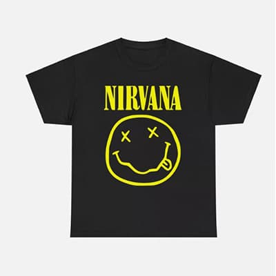 Cross-Border American T-Shirt Retro High Street Short-Sleeved Kurt Cobain Nirvana Top