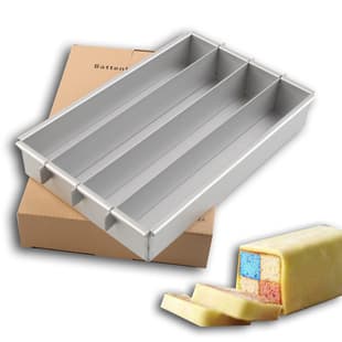 Battenberg Cake Mold, Rectangular Cake Mold for Loaf Cake, Bread, Jelly, Cheesecake, Square Baking Tool