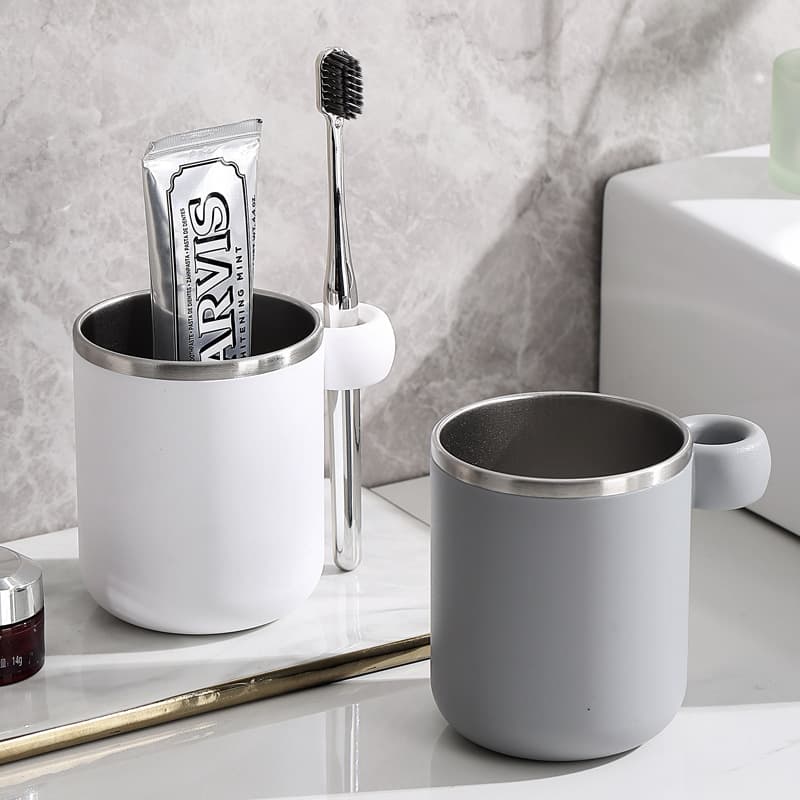 Minimalist 304 Stainless Steel Mouthwash Cup Couple Toothbrush Cup Water Cup Wash Cup High Aesthetic Student Breakfast Milk Cup