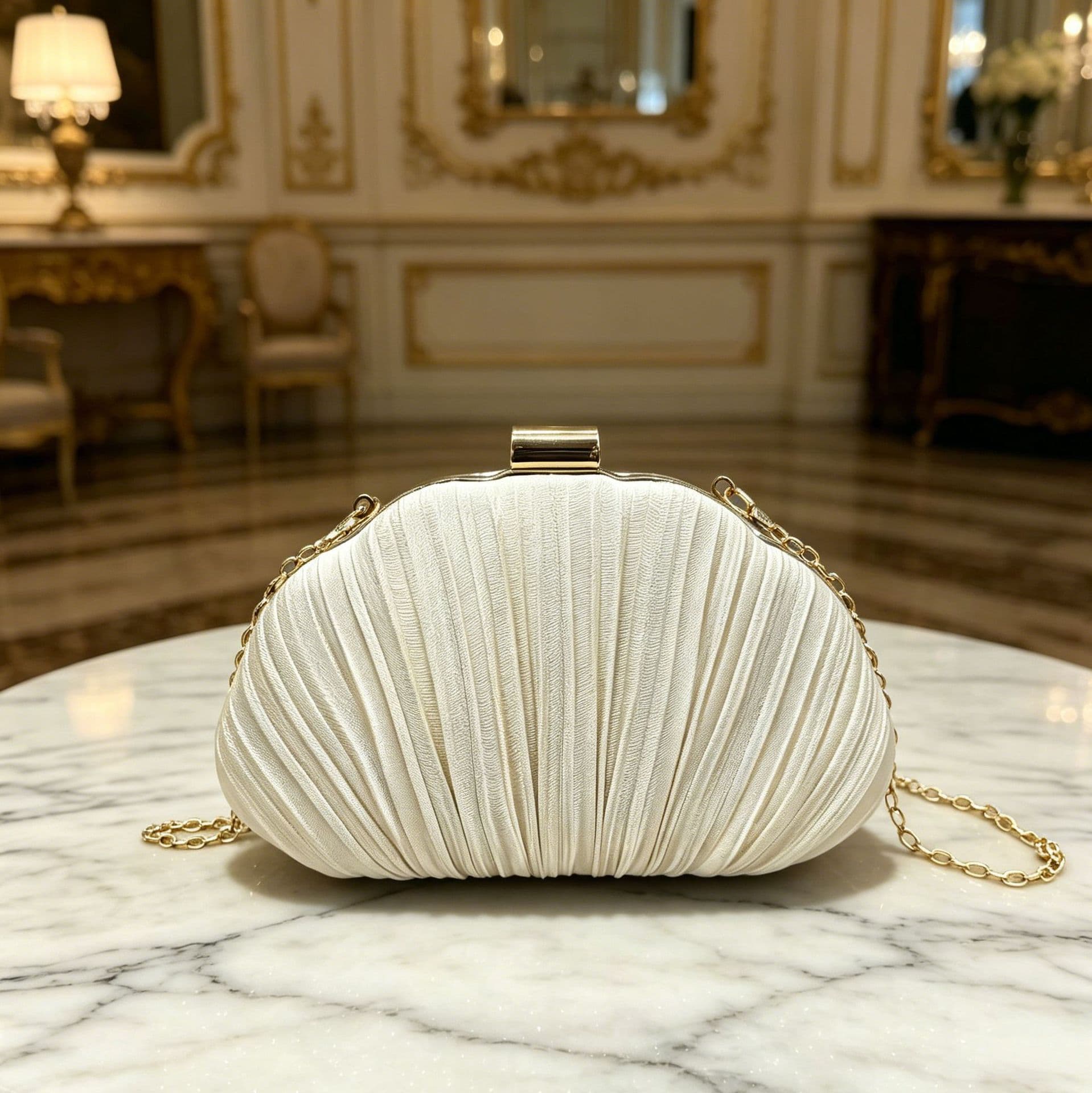 Cross-border 2026 new shell dinner bag pleated clutch bag new dress evening bag fashion cheongsam banquet bag