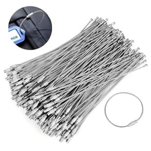 Wholesale In Stock Steel Wire Rope Keychain Stainless Steel Wire Ring Key Lock 1.5*150mm Color-Coated Plastic