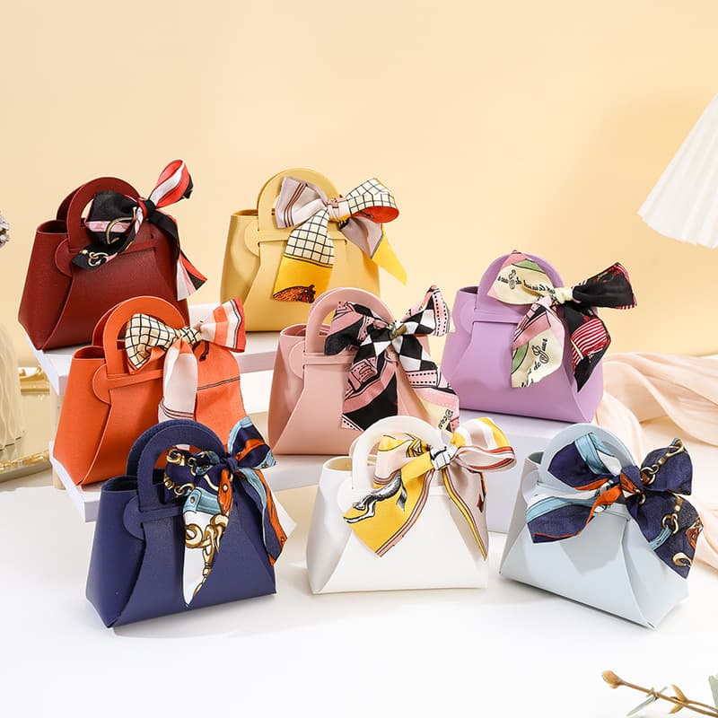 European-style wedding candy box wholesale candy bag handmade festive leather gift box wedding candy handbag snack storage bag