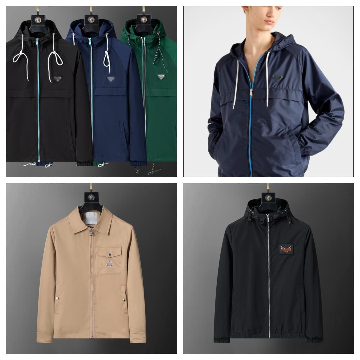 P's New 25FW High-Quality Sporty Recycled Nylon Jacket Loose Fit Unisex