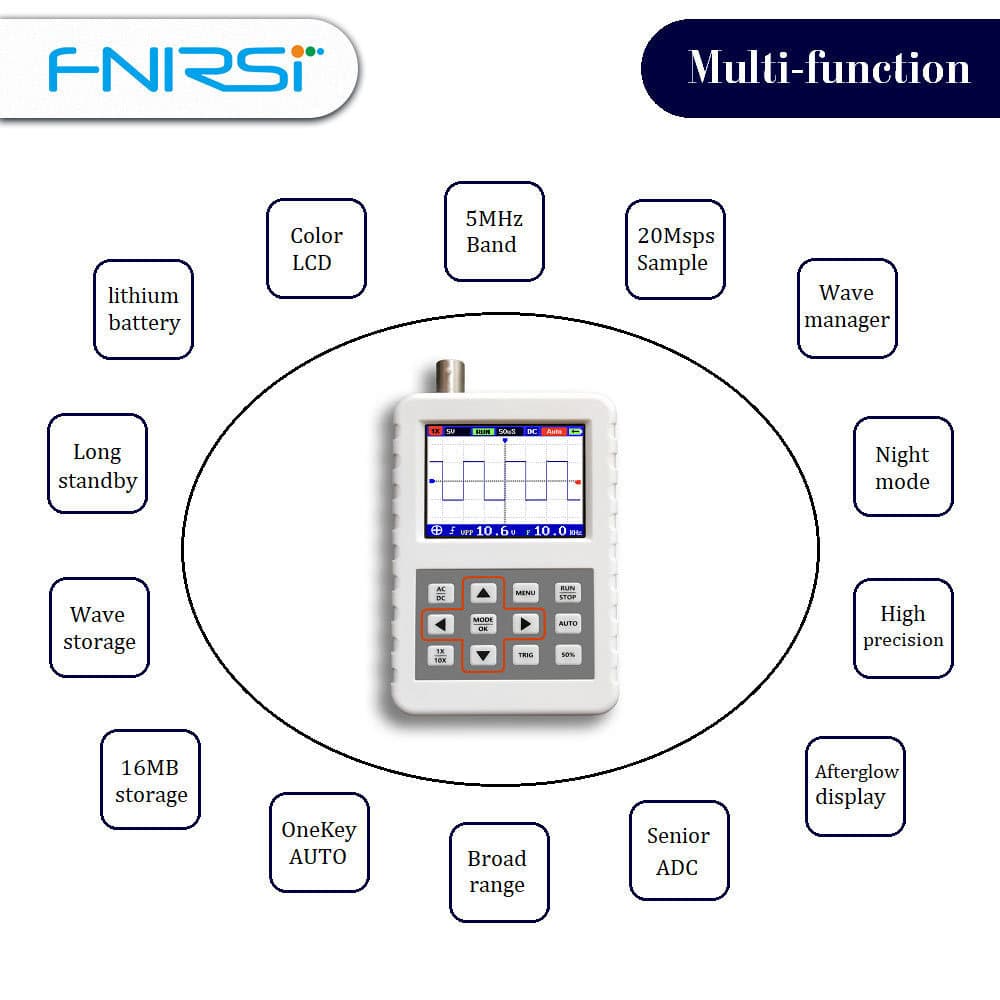 DSO FNIRSI PRO Digital Handheld Oscilloscope 5M Bandwidth 20MSps Sampling Rate English Version