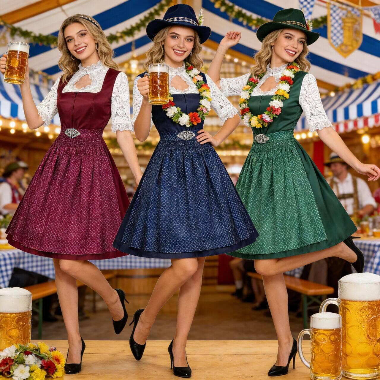 New Amazon German Munich Beer Bavarian Women's Dress Two-piece Beer Dress