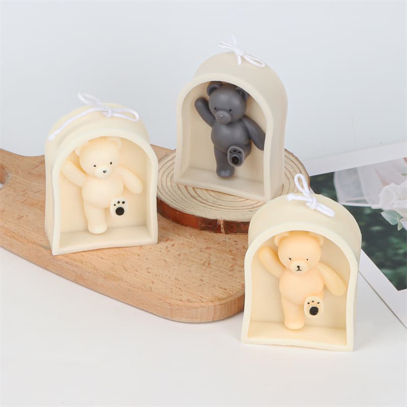 Amazon Hot Seller Creative Teddy Bear Photo Frame Bear Aromatherapy Candle Home Atmosphere Ornament Decoration Souvenir