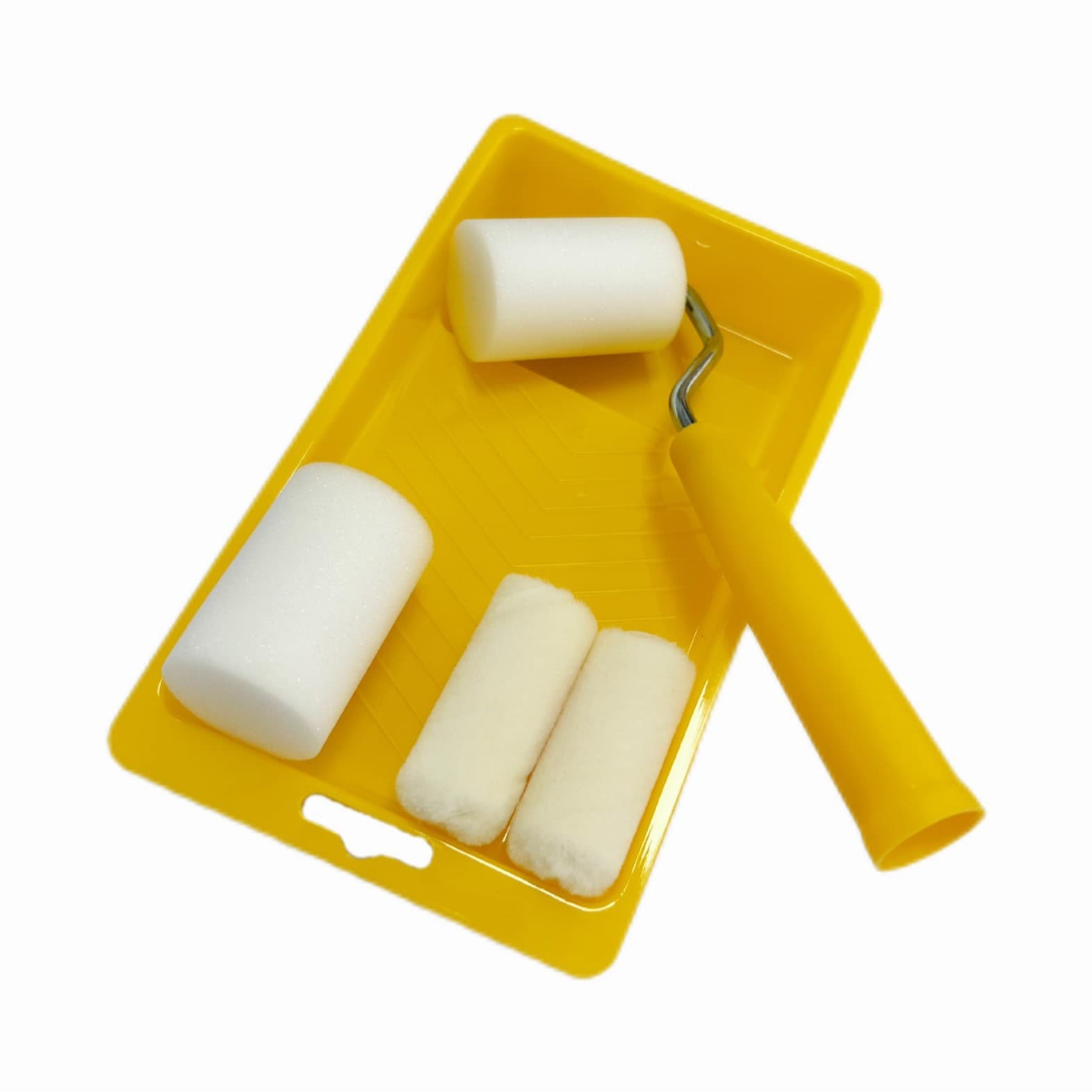 2-inch mini roller brush 6-piece set: 2 wool sleeves, 2 sponge sleeves, 1 paint tray, 1 handle wholesale