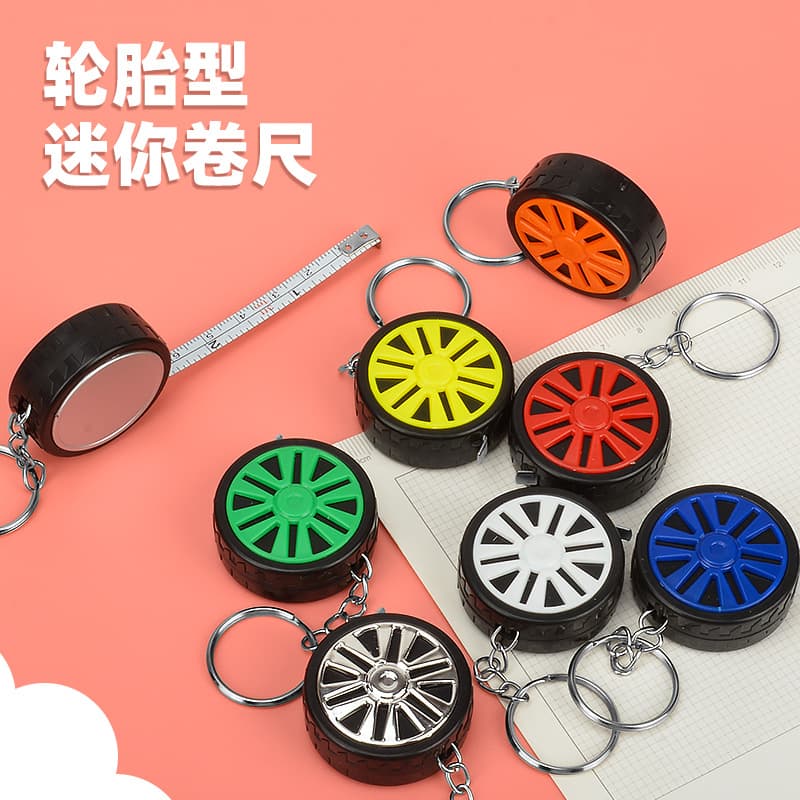 Manufacturer Direct Supply Amazon Hot-Selling 1m Tire-Shaped Mini Tape Measure, Steel Tape Measure
