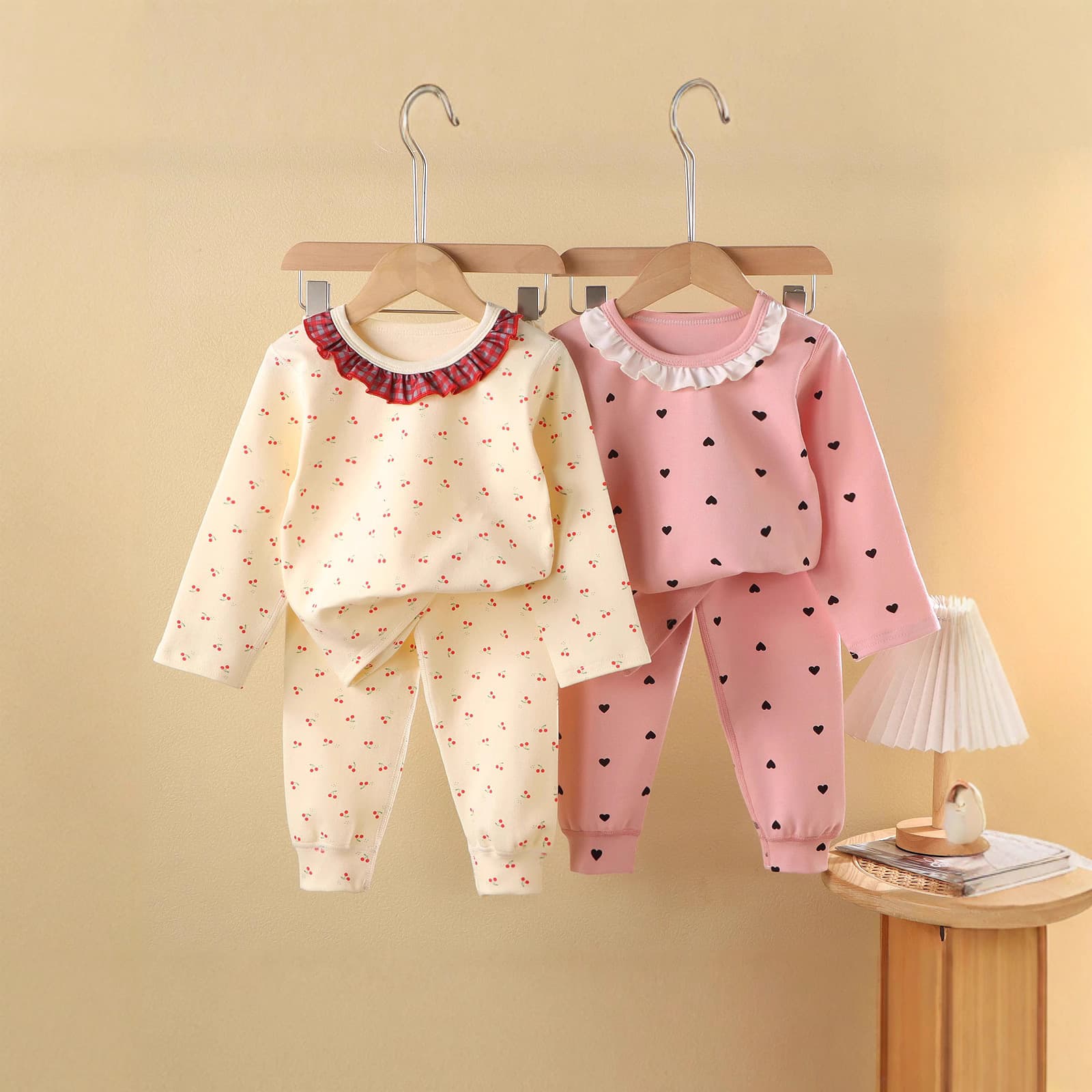 【Class A Boneless Cotton 260g】Girls' Homewear Set, Soft and Comfortable Base Layer Set