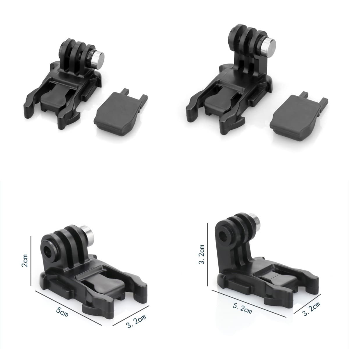 GoPro Quick-Release L-Shaped Mount, Anti-Slip Fixed Base, Quick-Detach Locking Buckle, Raised Adjustable Base