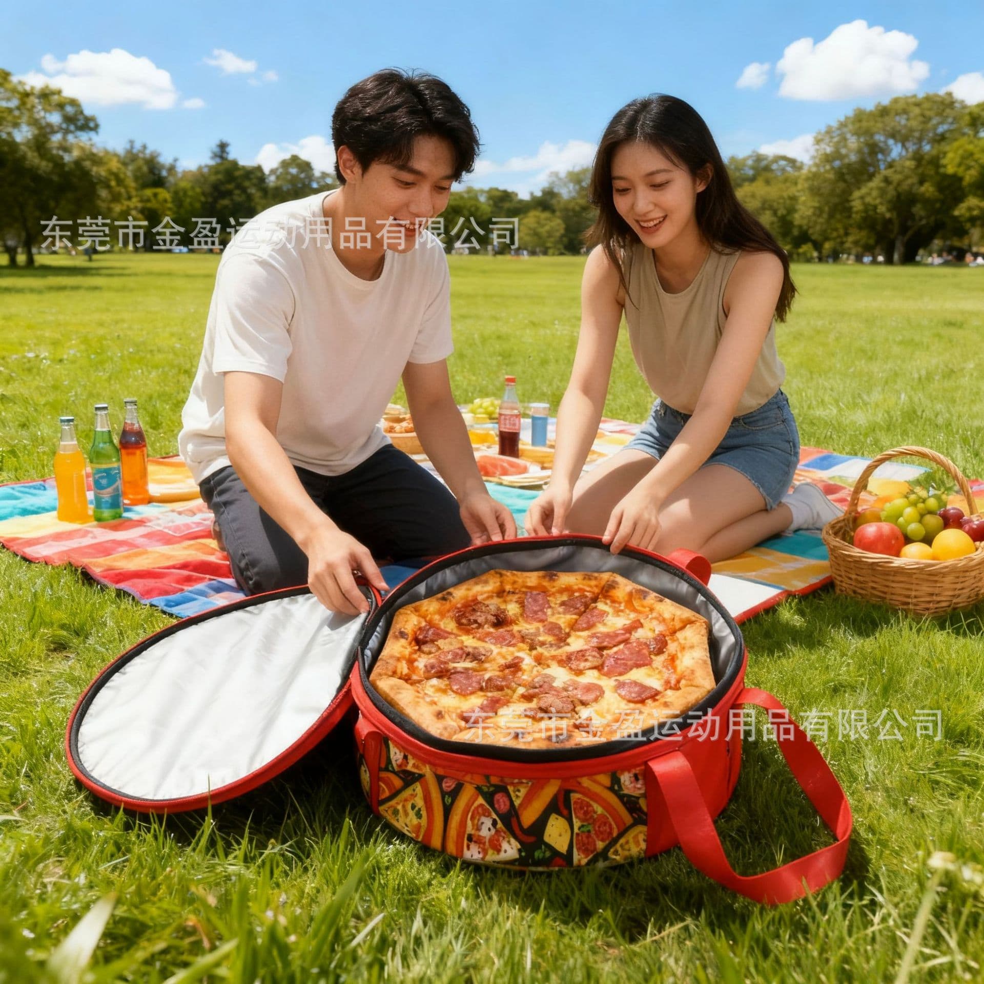 Cross-border popular takeout food bag, pizza insulated bag, picnic/outdoor/car pizza bag