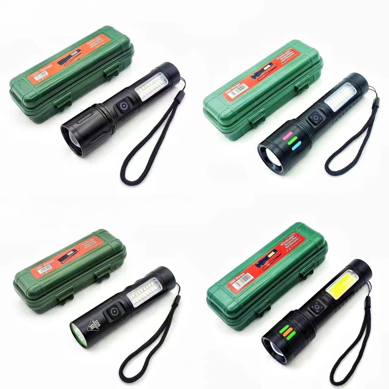 Cross-border New White Laser Mini Dual Light Source High Lumen TYPE-C Rechargeable COB Outdoor Red Light Warning Flashlight
