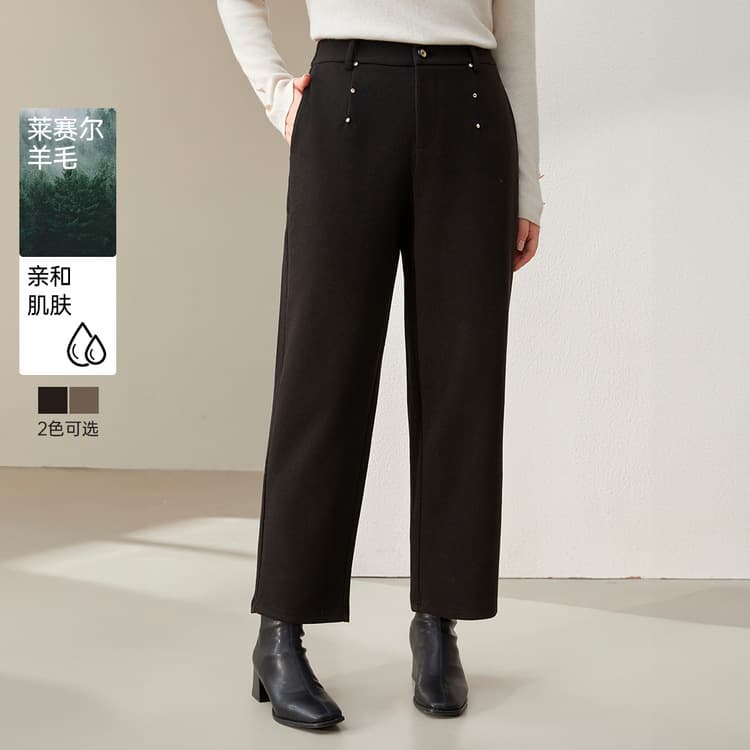 【Lyocell Wool Blend Thick Warm Wool Pants, Glutinous Rice Pants】Xianlixiu Plus Size Women's for Curvy Women, Winter New Arrival