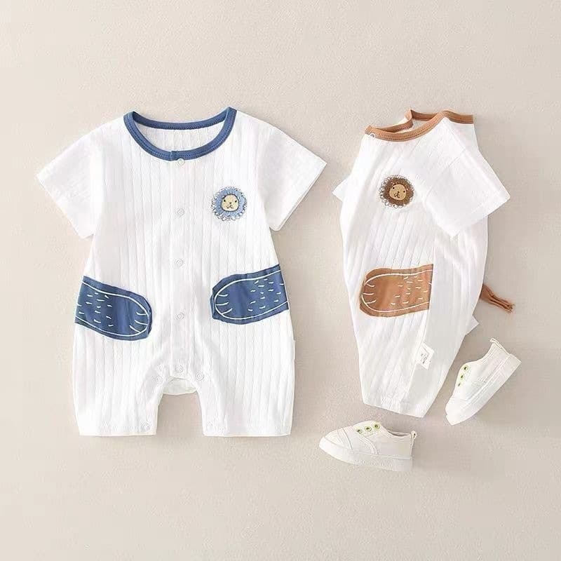 Baby Summer Cotton Short Sleeve Romper, Adorable Infant Thin Outfit, Newborn Bodysuit