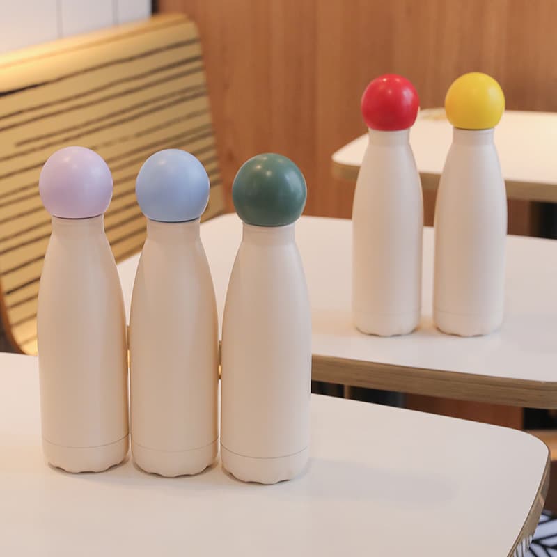 Cross-border Stainless Steel Insulated Cup Women Outdoor Portable Sports Water Bottle Solid Color Bowling Cup High Aesthetic Water Cup