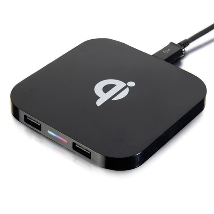 Q8 wireless charger with USB output port wireless charger square 15W wireless fast charging gift printing LOGO
