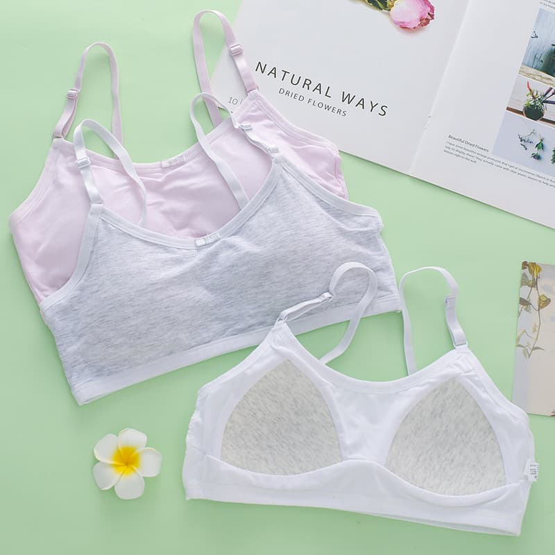 Wholesale of pure cotton strapless bras for girls, middle school students, and high school students that won't ride up.
