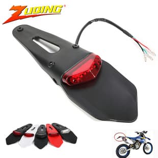 Off-Road Motorcycle Rear Fender Tail Light LED Brake Light Modification Triangle Brake Light License Plate Light Rear Tail Plate