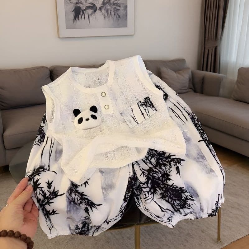 Summer two-piece new set of children's men's and women's suits, children's boys' hollow vests, sleeveless and thin