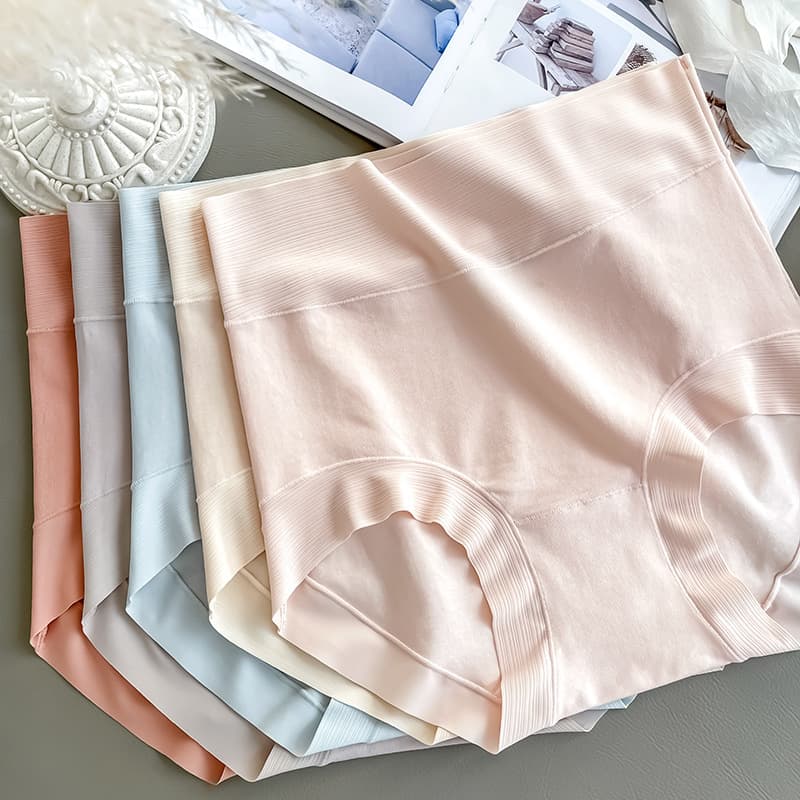 High-Waist Women's Panties, 5A Grade Pure Cotton Antibacterial Gusset, Xinjiang Long-Staple Cotton, Seamless, Full Cotton, Hip-Hugging, Triangle Style